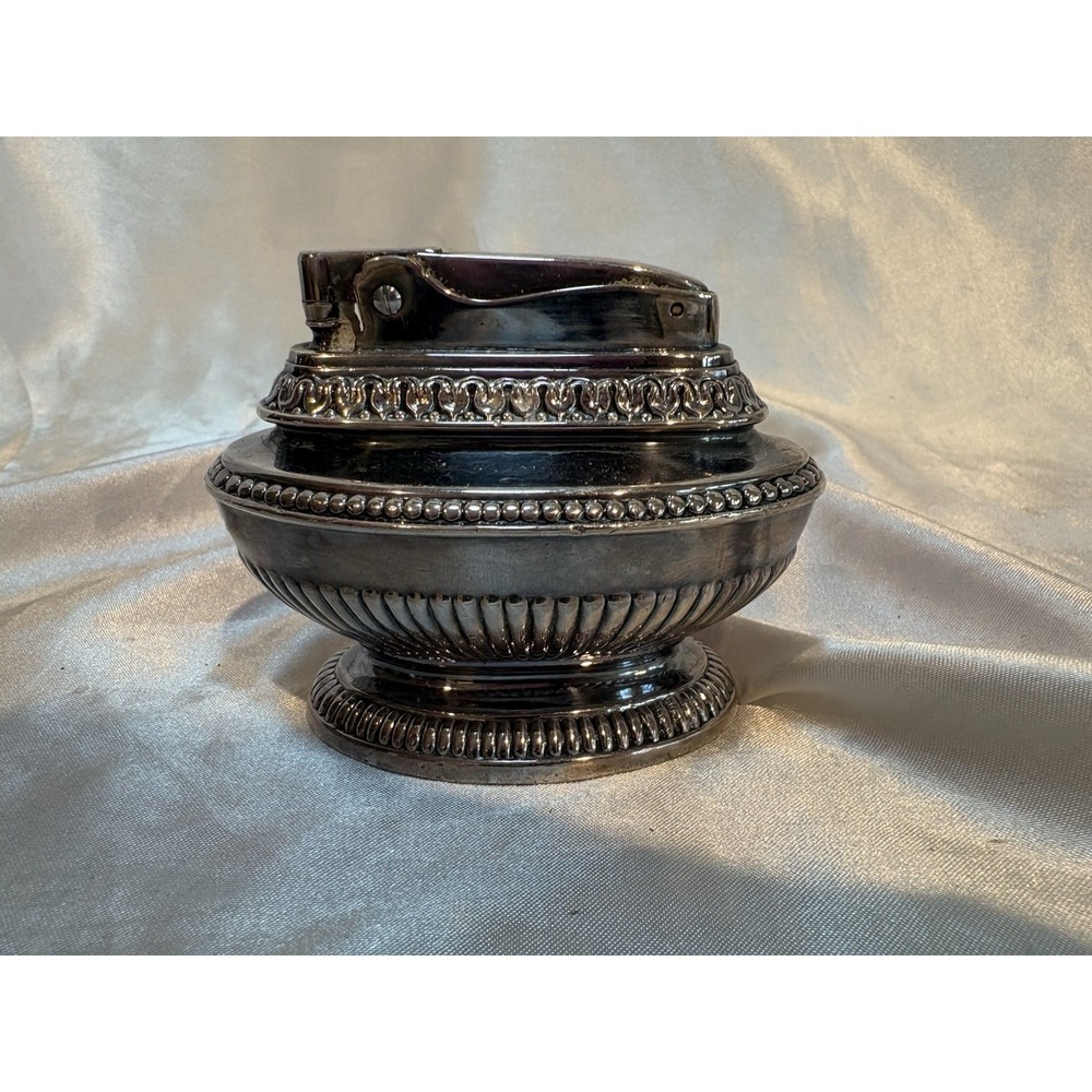Vintage Ronson Queen Anne Silver Plate Table Lighter untested